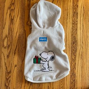 Peanuts Christmas Light Grey Dog Hoodie with Snoopy Design